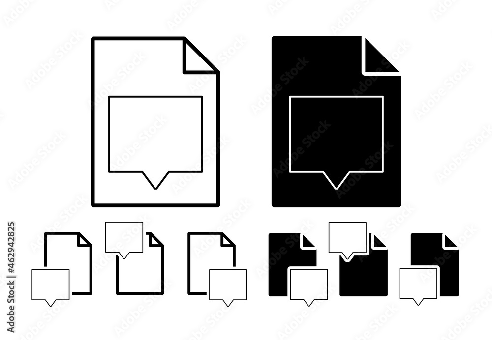 Square pin sign vector icon in file set illustration for ui and ux, website or mobile application