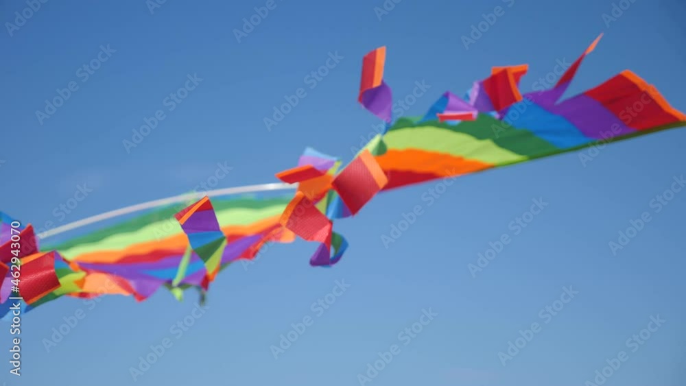 multicolored rainbow lgbt kite air flies on the background multicolored rainbow lgbt kite air flies on the background
