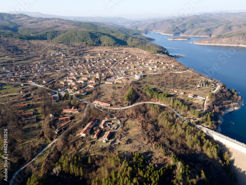 Aerial view of Topolnitsa Reservoir, Bulgaria