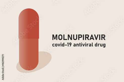 Molnupiravir oral capsules - concept covid 19 antiviral drug.