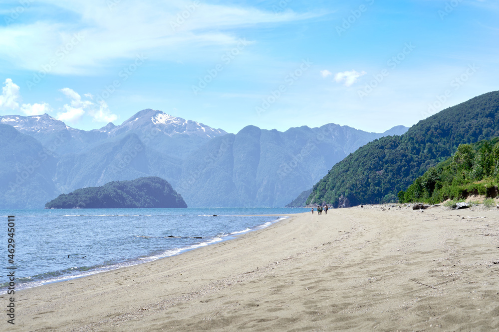 people enjoying a secluded beach