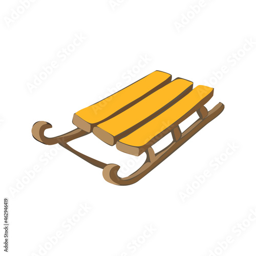 Vector sled isolated on white background.