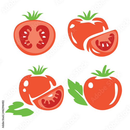 Vector tomatoes isolated on white background