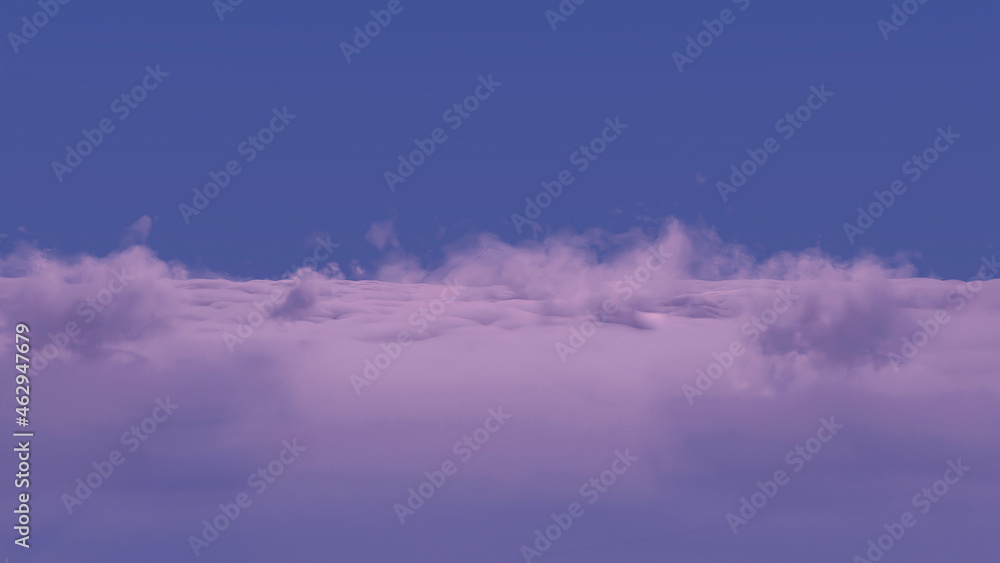 blue sky with clouds, over the clouds at night, sunset 3d illustrations, 3d Render