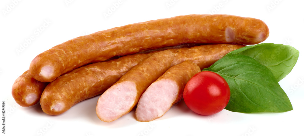 Dried sausages, isolated on white background. High resolution image. Dried sausages, isolated on white background. High resolution image.