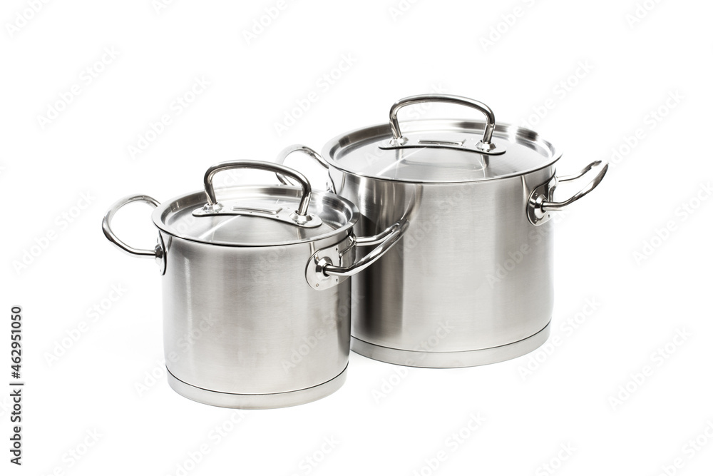 professional stainless steel pan isolated on white background professional stainless steel pan isolated on white background