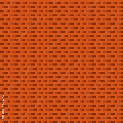 Orange brick pattern pixel art. Vector picture.  © Sudakarn