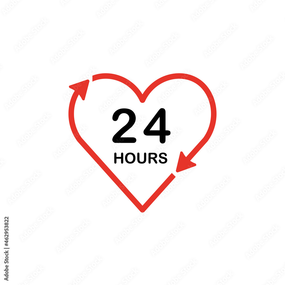 24 hours icon. 24 hours vector sign.
24 hours icon. 24 hours vector sign.