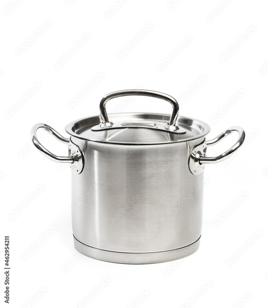 professional stainless steel pan isolated on white background professional stainless steel pan isolated on white background