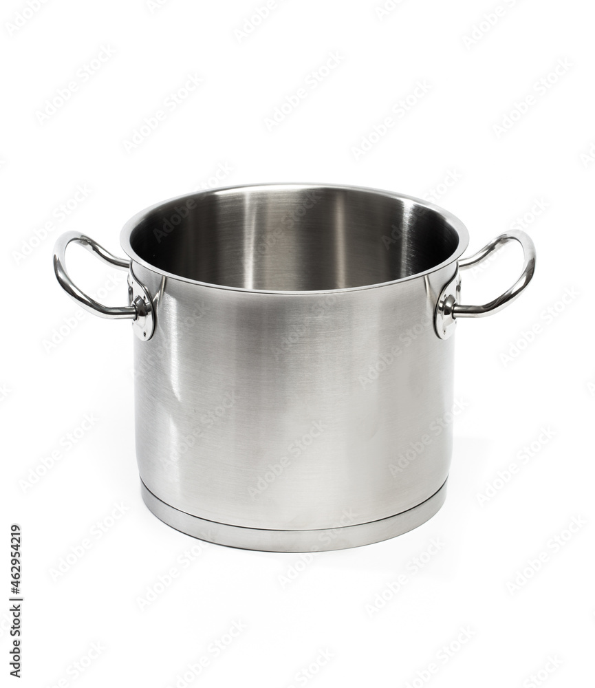 professional stainless steel pan isolated on white background professional stainless steel pan isolated on white background