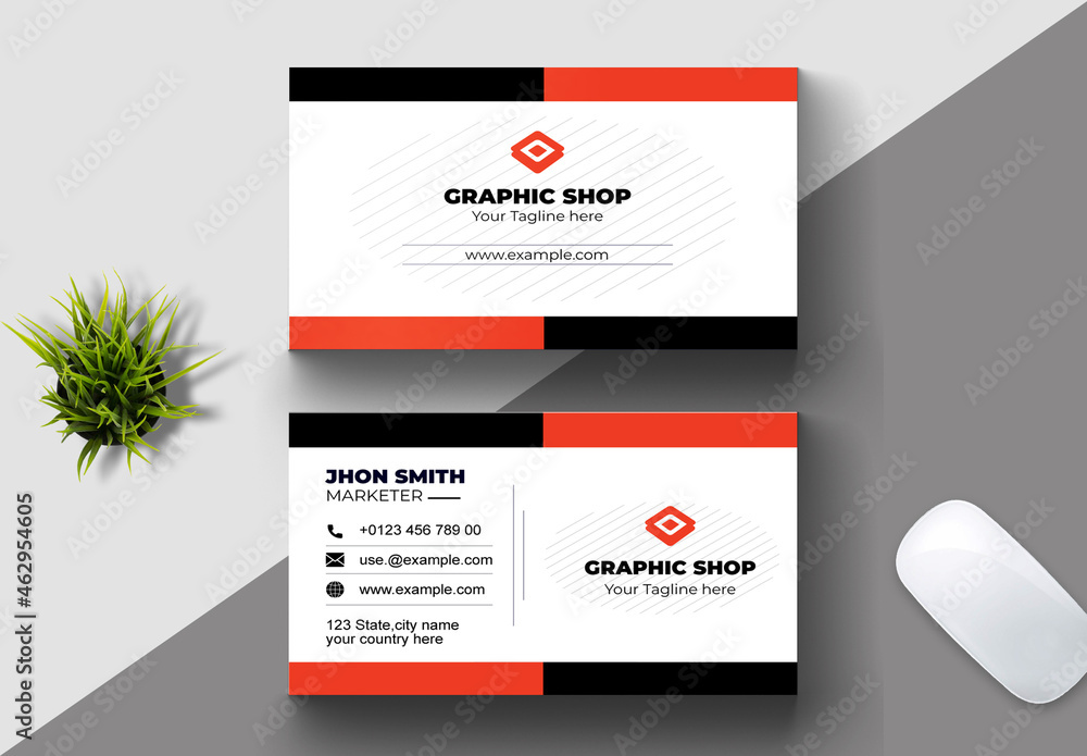 Business Card Stock Template Adobe Stock