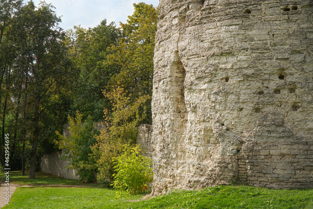 an old stone wall. fortress wall