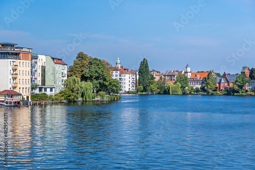  Left bank of the Dahme River at the confluence with the River Spree in the old Koepenick in Berlin, Germany photo