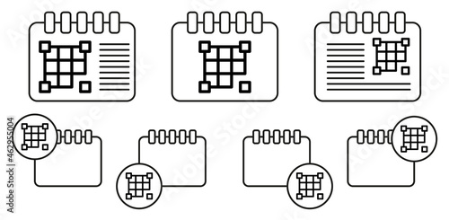 Create hologram vector icon in calender set illustration for ui and ux, website or mobile application