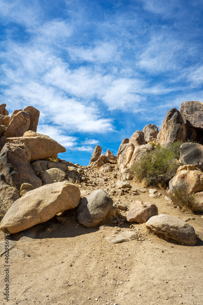 Hiking trail at the Mojave Desert in Apple Valley, California Hiking trail at the Mojave Desert in Apple Valley, California