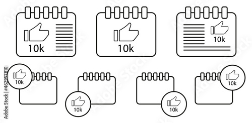 Like 10k vector icon in calender set illustration for ui and ux, website or mobile application