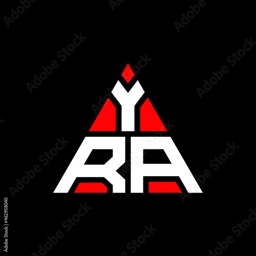 YRA triangle letter logo design with triangle shape. YRA triangle logo design monogram. YRA triangle vector logo template with red color. YRA triangular logo Simple, Elegant, and Luxurious Logo. YRA  photo