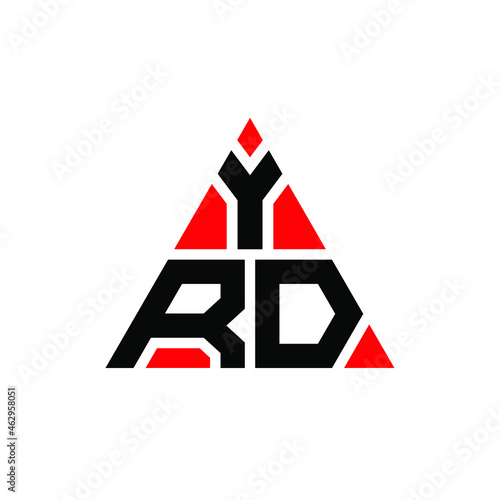 YRD triangle letter logo design with triangle shape. YRD triangle logo design monogram. YRD triangle vector logo template with red color. YRD triangular logo Simple, Elegant, and Luxurious Logo. YRD  photo
