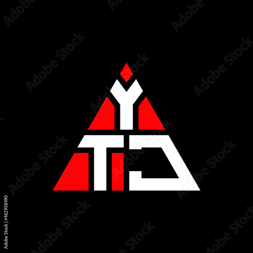 YTJ triangle letter logo design with triangle shape. YTJ triangle logo design monogram. YTJ triangle vector logo template with red color. YTJ triangular logo Simple, Elegant, and Luxurious Logo. YTJ  photo