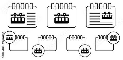 Cable, funicular, ski vector icon in calender set illustration for ui and ux, website or mobile application