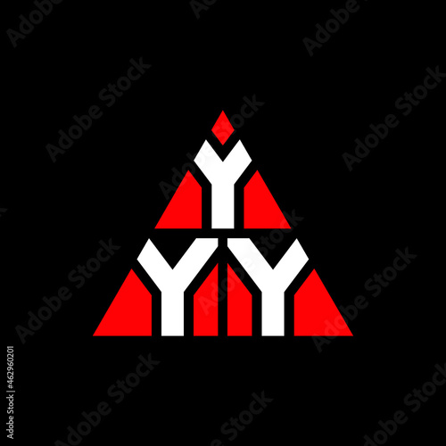 YYY triangle letter logo design with triangle shape. YYY triangle logo design monogram. YYY triangle vector logo template with red color. YYY triangular logo Simple, Elegant, and Luxurious Logo. YYY  photo