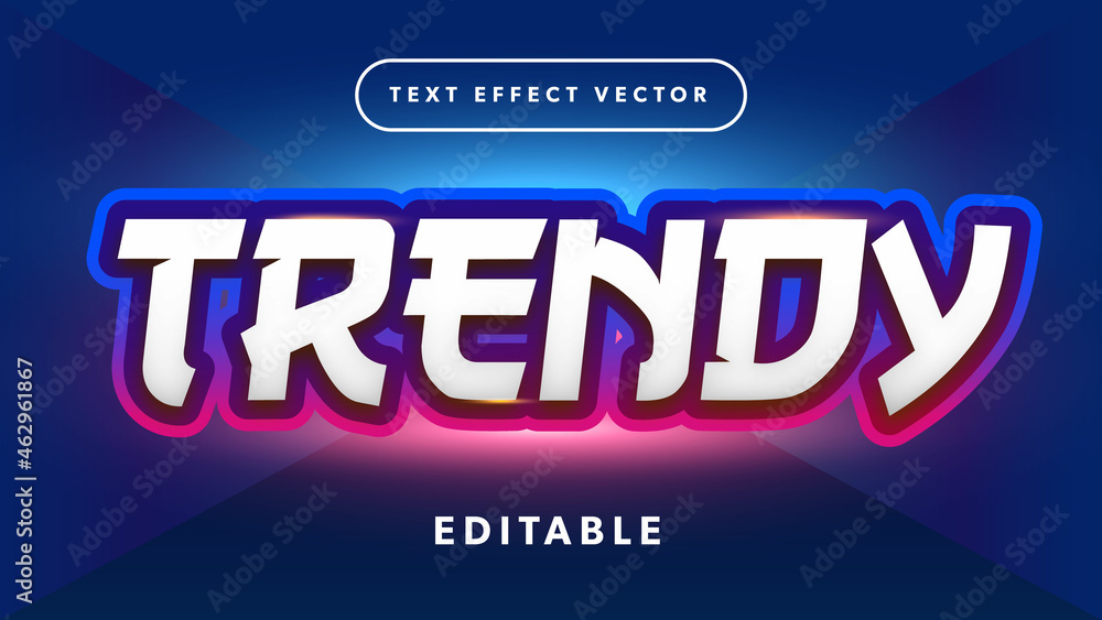 Obraz premium Trendy 3d text effect vector illustration