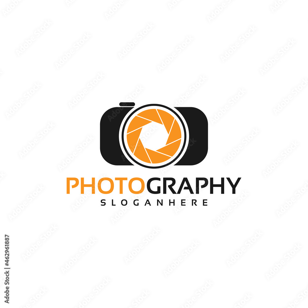 Obraz premium camera, photography logo design vector