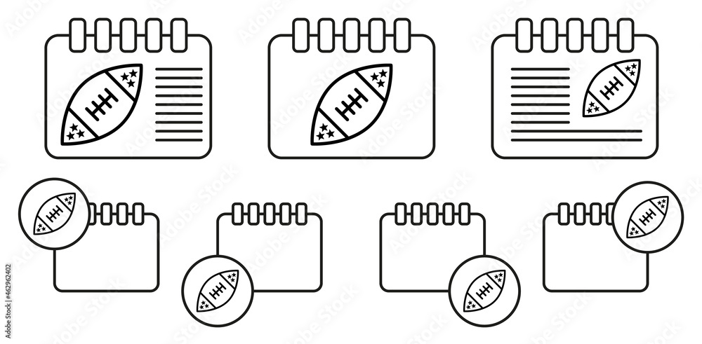 American football vector icon in calender set illustration for ui and ux, website or mobile application