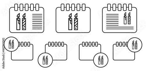 Candles, usa vector icon in calender set illustration for ui and ux, website or mobile application