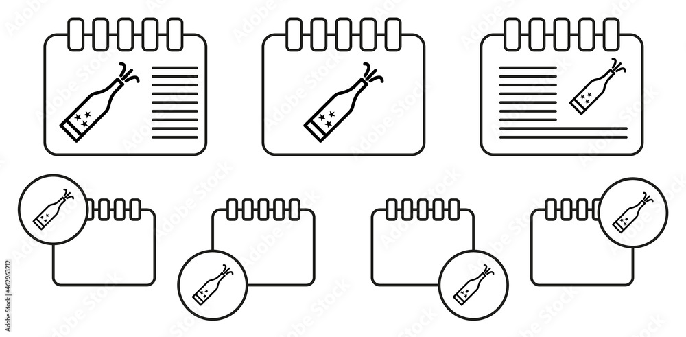 Champagne, usa vector icon in calender set illustration for ui and ux, website or mobile application Champagne, usa vector icon in calender set illustration for ui and ux, website or mobile application