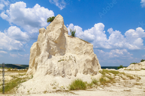 Mountain limestone in the wild. Beautiful landscape background with natural stone photo