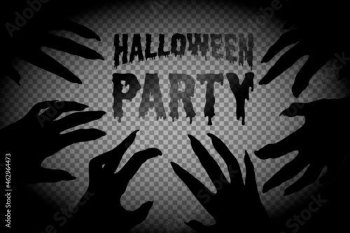 Halloween banner with scary hands