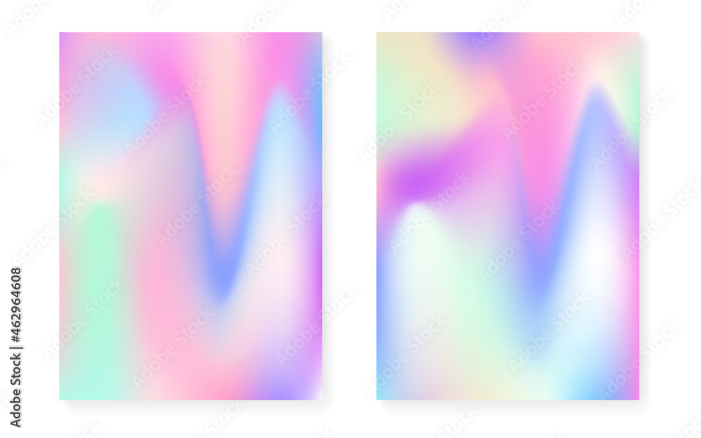 Holographic gradient background set with hologram cover. Holographic gradient background set with hologram cover.