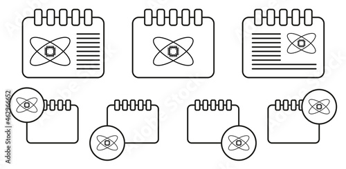 Smart cheap artificial intelligence concept line vector icon in calender set illustration for ui and ux, website or mobile application