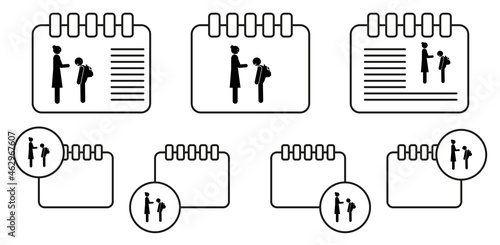 Dissatisfied teacher vector icon in calender set illustration for ui and ux, website or mobile application
