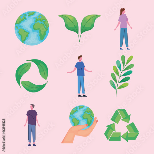 nine eco friendly icons