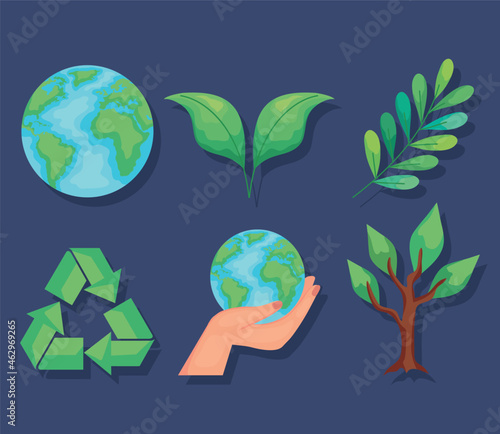 six eco friendly icons