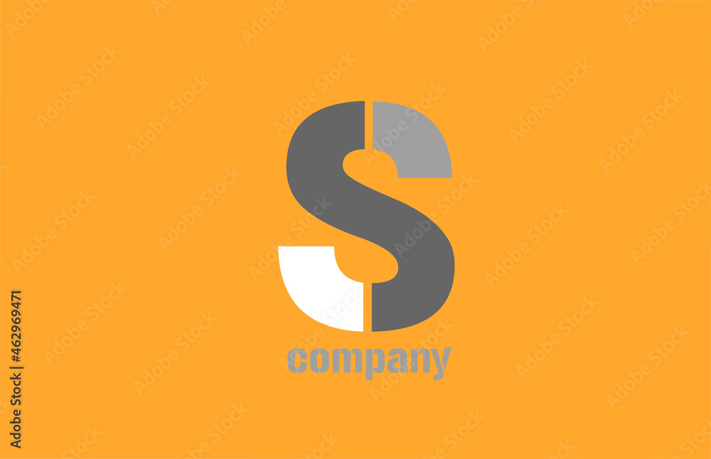 yellow grey letter s alphabet logo design icon for business yellow grey letter s alphabet logo design icon for business