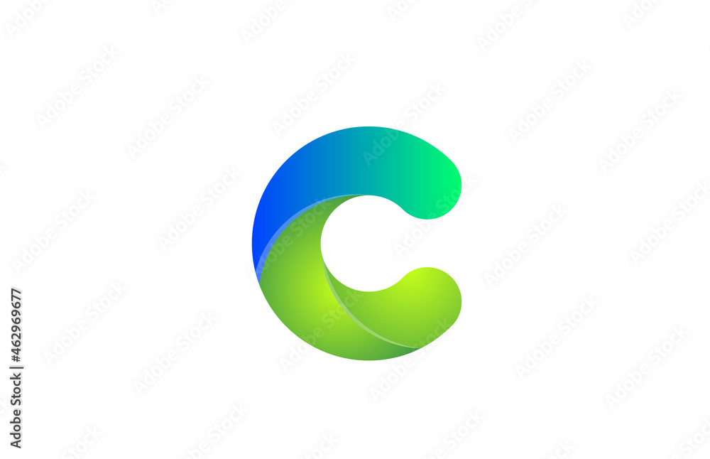 green gradient logo c alphabet letter design icon for company green gradient logo c alphabet letter design icon for company