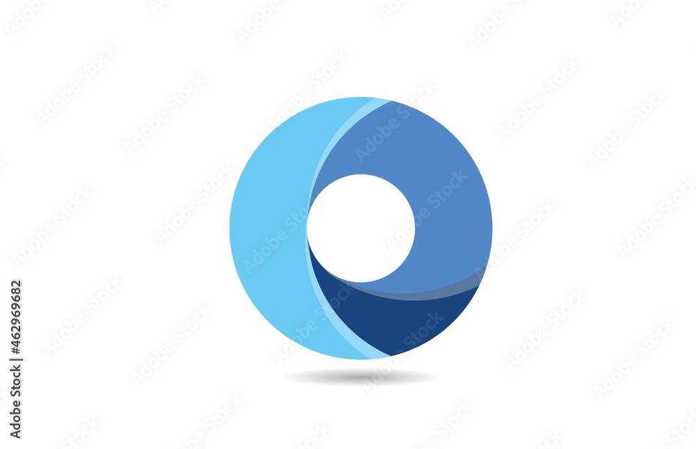 blue logo o alphabet letter design icon for company blue logo o alphabet letter design icon for company