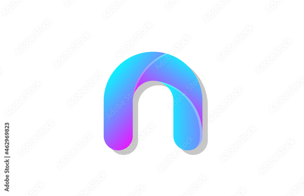 blue gradient logo n alphabet letter design icon for company blue gradient logo n alphabet letter design icon for company