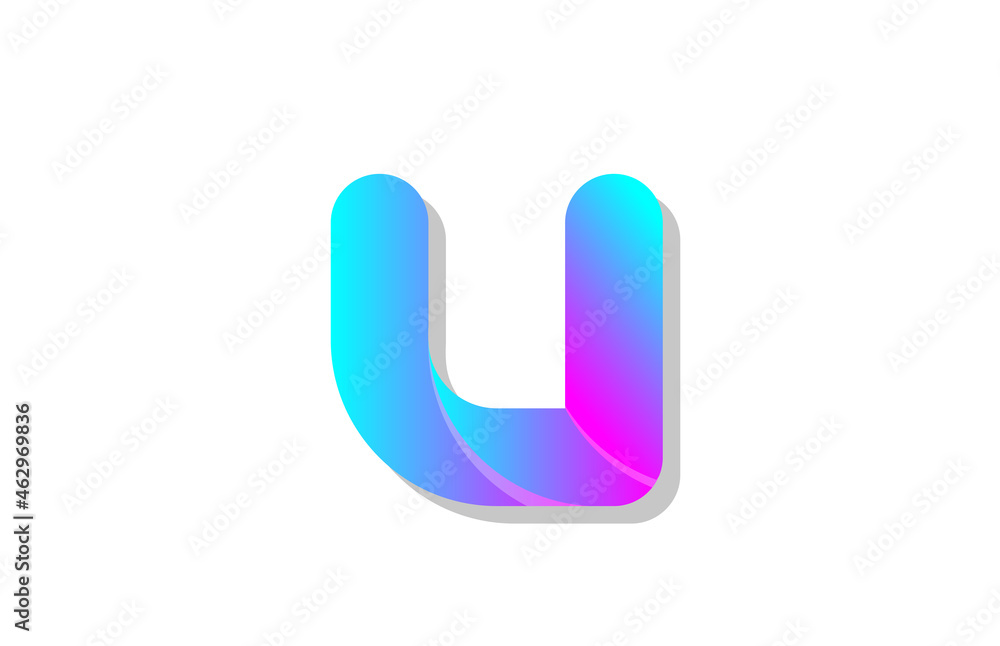 blue gradient logo u alphabet letter design icon for company blue gradient logo u alphabet letter design icon for company