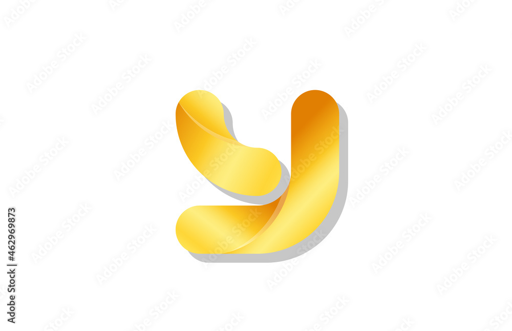 gold golden gradient logo y alphabet letter design icon for company