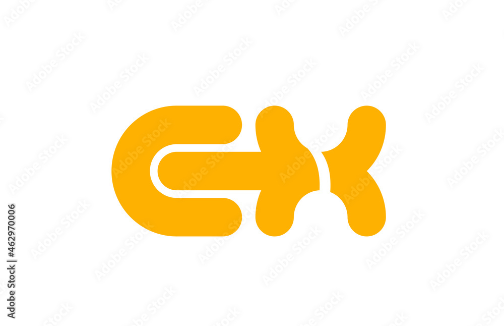 yellow white grey combination logo letter EX E X alphabet design icon yellow white grey combination logo letter EX E X alphabet design icon