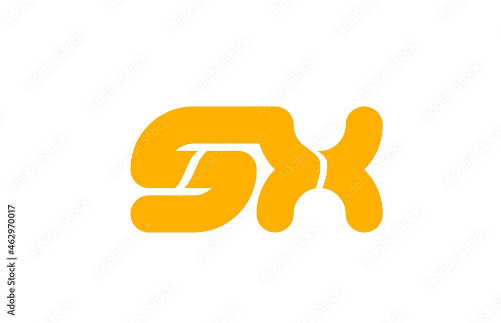 yellow white combination logo letter SX S X alphabet design icon yellow white combination logo letter SX S X alphabet design icon