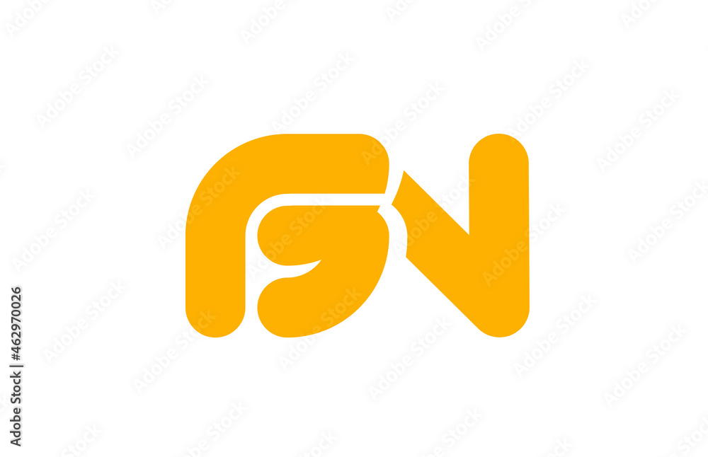 yellow white combination logo letter BN B N alphabet design icon yellow white combination logo letter BN B N alphabet design icon
