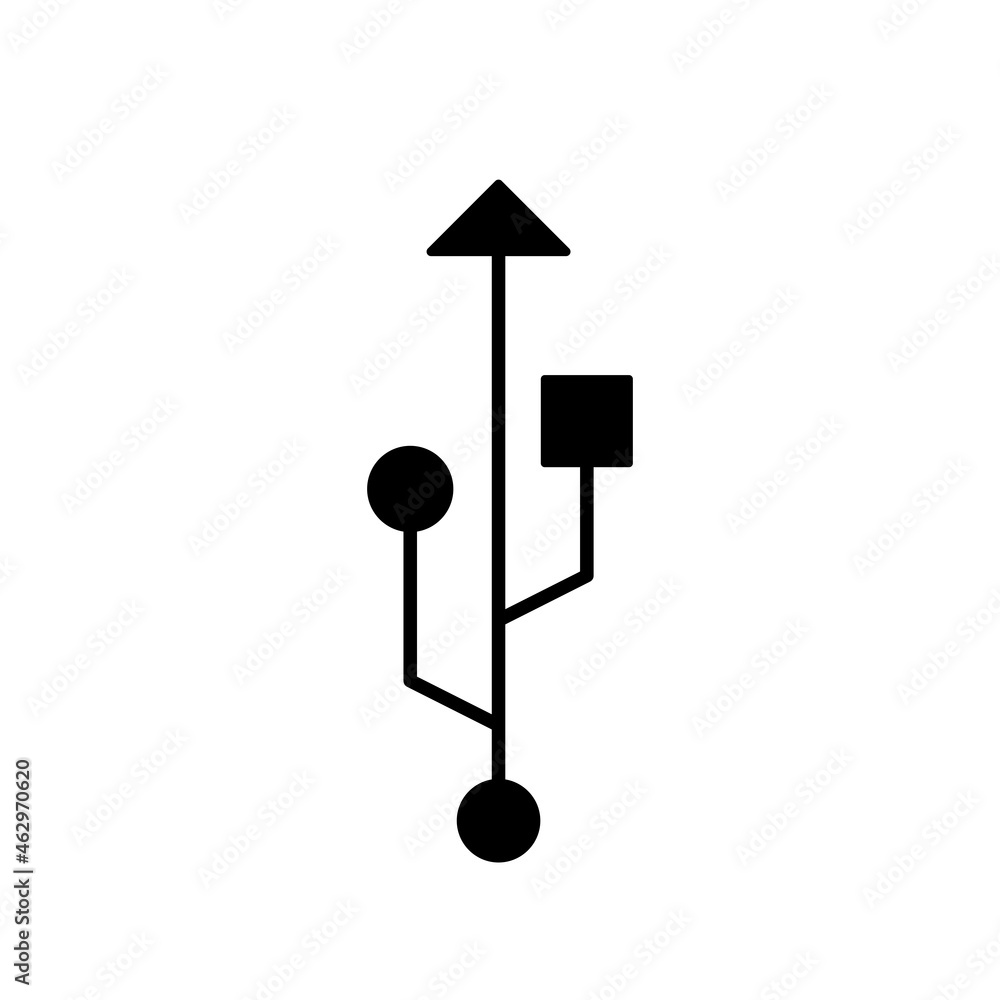 Usb icon vector isolated on white background. Trendy usb icon in flat ...