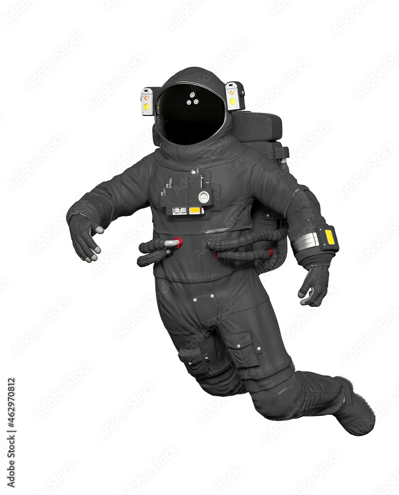 astronaut is drifting in white background