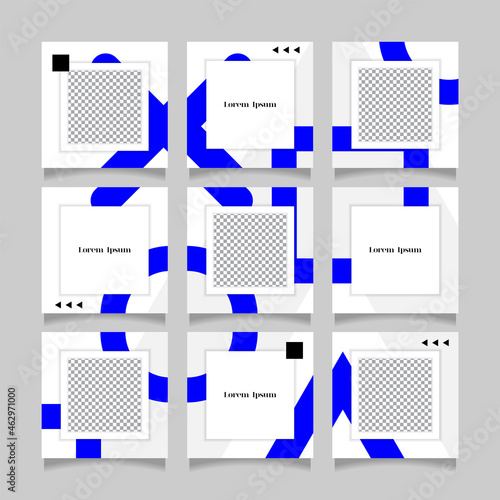 Creative social media puzzle feed with 9 templates