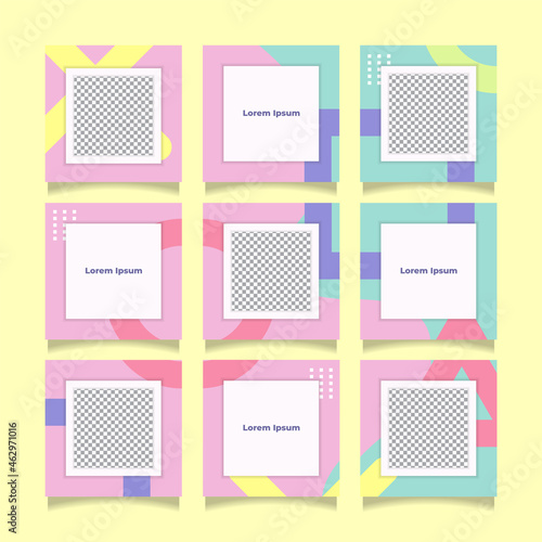 Creative instagram puzzle feed with 9 templates